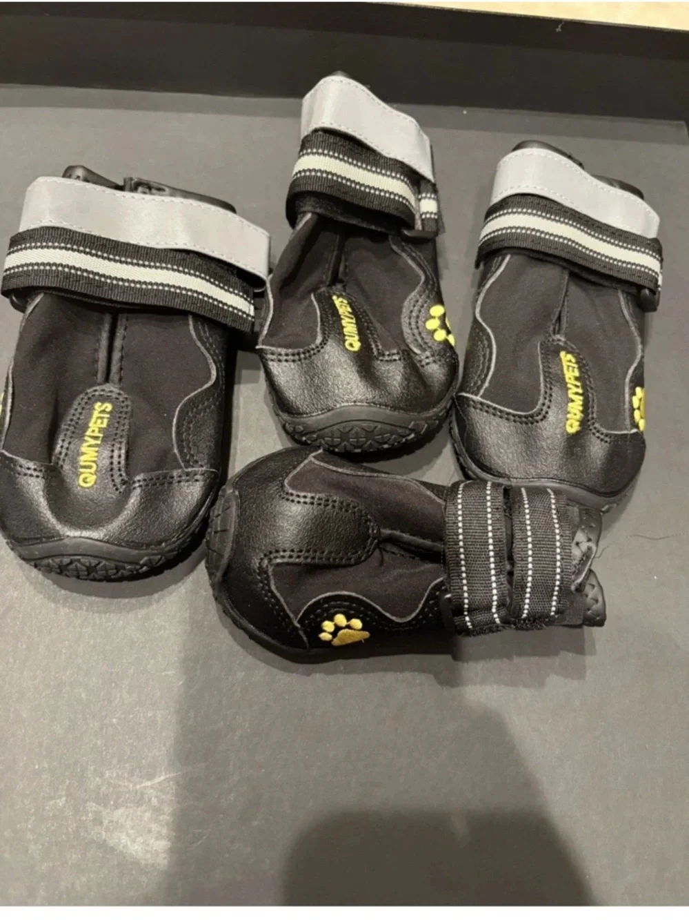 Unbranded Black Reflective Dog Boots - Pack of 4. Size 6. New without tags